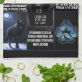 Black Wolf Ik verlies nooit, noch ik win, noch ik  Theedoek (Gevouwen)