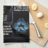 Black Wolf Ik verlies nooit, noch ik win, noch ik  Theedoek (Quarter Fold)