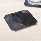 Black Wolf Kartonnen Onderzetters (Gekanteld)