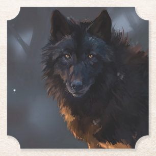 Black Wolf Kartonnen Onderzetters