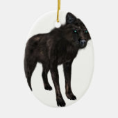 Black Wolf Keramisch Ornament (Voorkant)