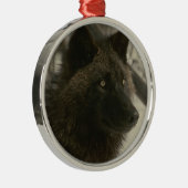Black Wolf kerstversiering Metalen Ornament (Rechts)