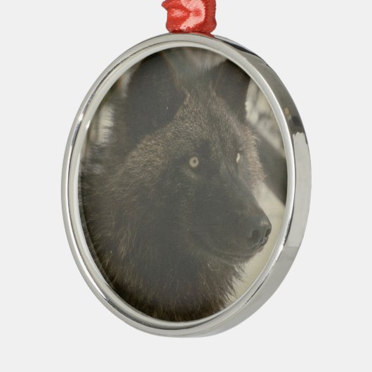 Black Wolf kerstversiering Metalen Ornament (Links)