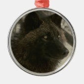 Black Wolf kerstversiering Metalen Ornament (Voorkant)