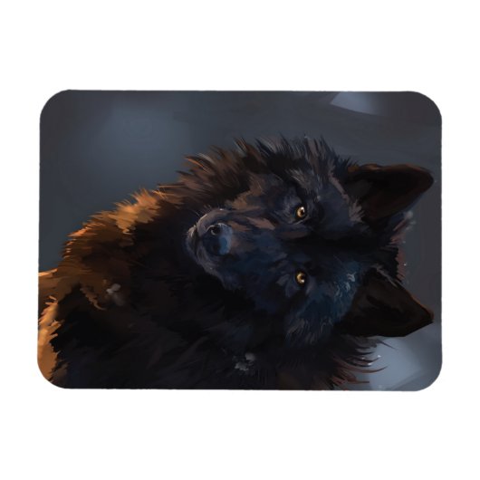 Black Wolf Magneet (Horizontaal)