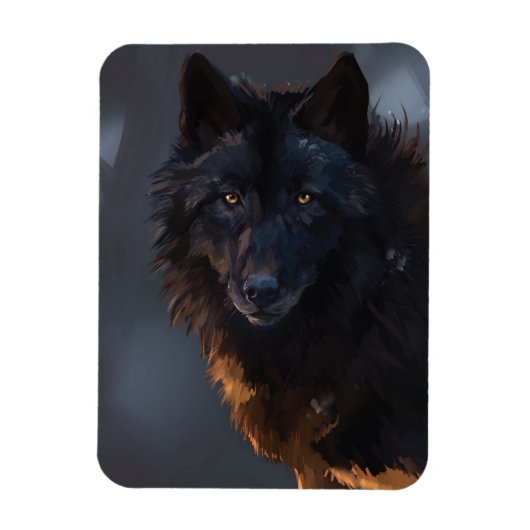 Black Wolf Magneet (Verticaal)