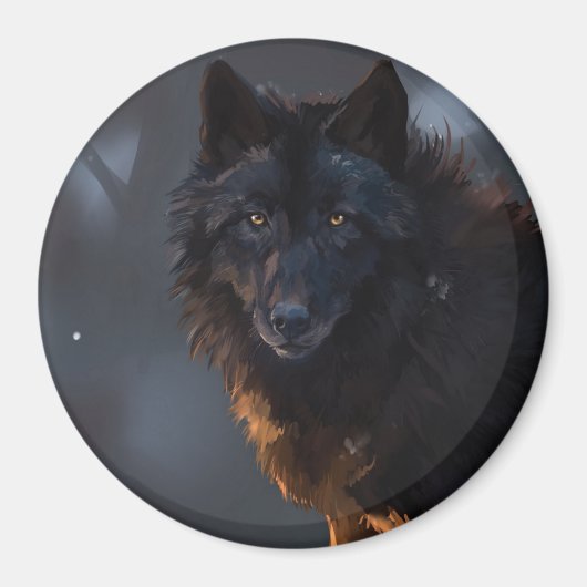 Black Wolf Magneet (Voorkant)