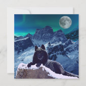 Black Wolf Moon | Gothische platte Kaart (Voorkant)