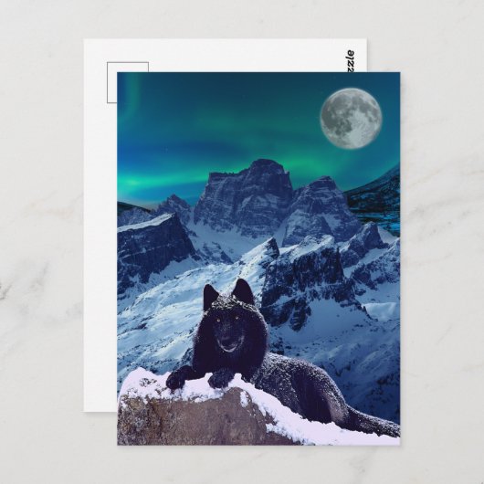 Black Wolf Moon | Gotisch Briefkaart (Voorkant / Achterkant)