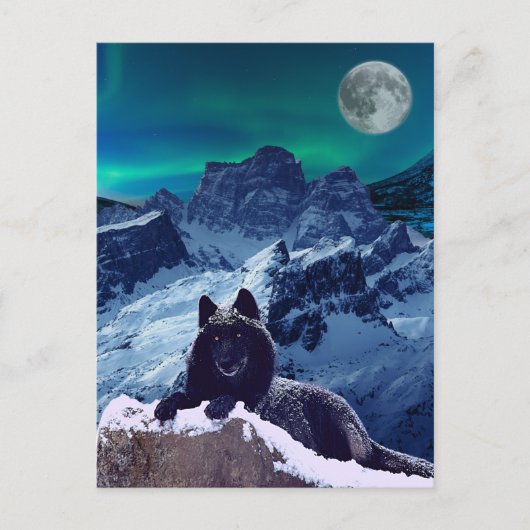 Black Wolf Moon | Gotisch Briefkaart (Voorkant)