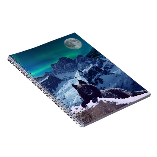 Black Wolf Moon | Notitieboek van de Spiral van de (Rechterzijde)