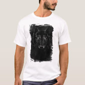 Black Wolf Portret op de Grunge BG T-shirt (Voorkant)