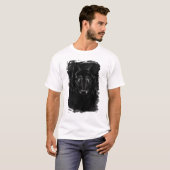 Black Wolf Portret op de Grunge BG T-shirt (Voorkant volledig)