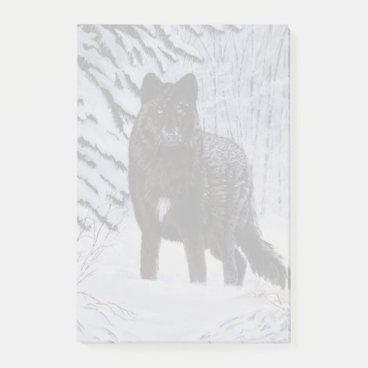 Black Wolf Post-it® Notes (Voorkant)