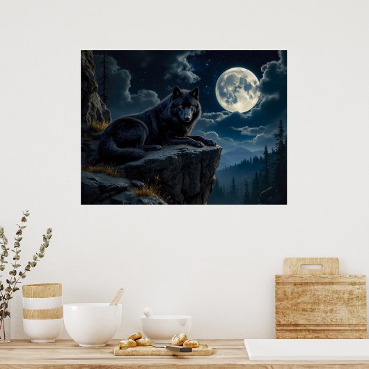 Black Wolf Poster (Keuken)