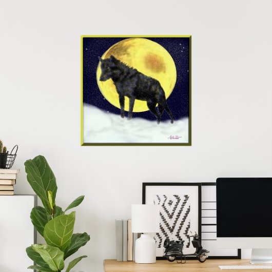 Black Wolf Poster (Thuiskantoor)
