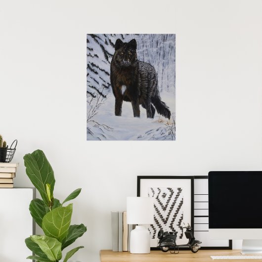 Black Wolf Poster (Thuiskantoor)
