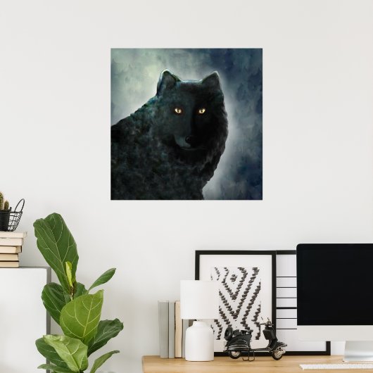 Black Wolf Poster (Thuiskantoor)