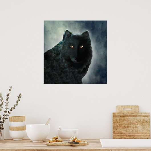 Black Wolf Poster (Keuken)