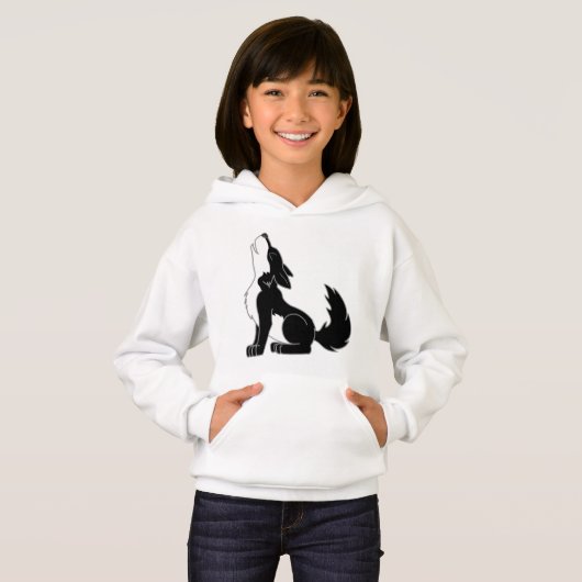 Black Wolf Pup Howling (Voorkant volledig)