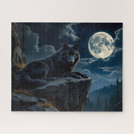 Black Wolf Puzzle Legpuzzel (Horizontaal)