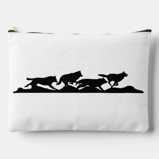 Black Wolf Silhouette Wild Hardlopen met de Pack Etui (Voorkant)