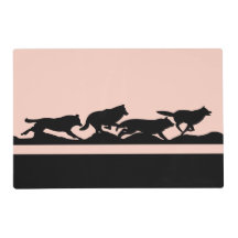 Black Wolf Silhouette Wild Hardlopen met de Pack