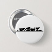 Black Wolf Silhouette Wild Hardlopen met de Pack Ronde Button 5,7 Cm (Voorkant /achterkant)