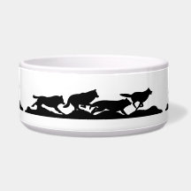 Black Wolf Silhouette Wild Hardlopen met de Pack