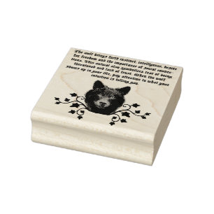 Black Wolf Spirit Animal lezing Citaten Rubberstempel