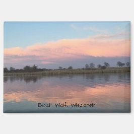 Black Wolf Sunset 2025 magneet