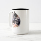Black Wolf Tweekleurige Koffiemok (Voorkant links)