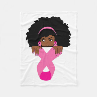 Black Wom African American Breast Cancer Awareness Fleece Deken