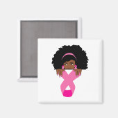 Black Wom African American Breast Cancer Awareness Magneet (Voorkant / Achterkant)