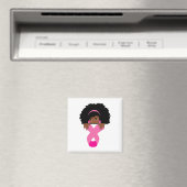 Black Wom African American Breast Cancer Awareness Magneet (Insitu (Vaatwasser))