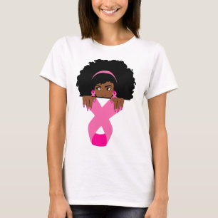 Black Wom African American Breast Cancer Awareness T-shirt