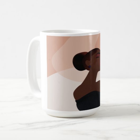 Black Woman Abstract Art Mok (Voorkant links)