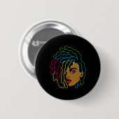 Black Woman African Afro Hair Cool Black History Ronde Button 5,7 Cm (Voorkant /achterkant)