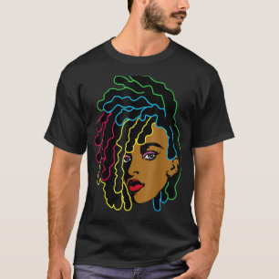 Black Woman African Afro Hair Cool Black History T-shirt