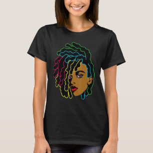 Black Woman African Afro Hair Cool Black History T-shirt
