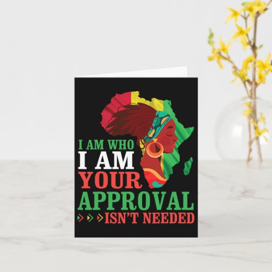 Black Woman African Ik ben wie ik ben uw goedkeuri Kaart (Gele Bloem)