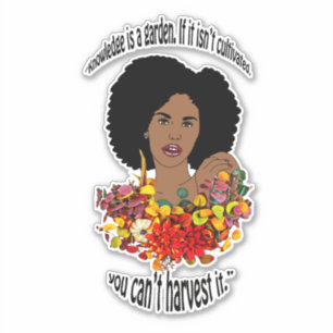 Black Woman African Proverbs knowledge Quottes art Sticker