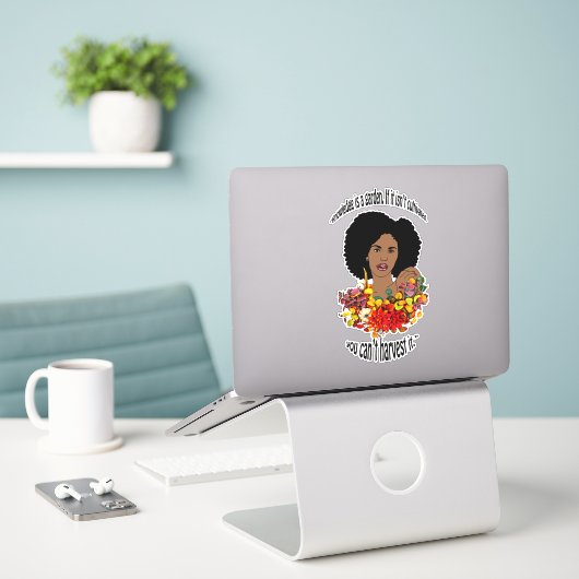 Black Woman African Proverbs knowledge Quottes art Sticker (Laptop op bureau)