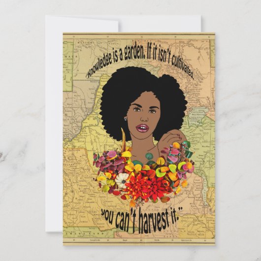 Black Woman African Proverbs Quotes Wisdom art Bedankkaart (Voorkant)