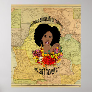 Black Woman African Proverbs Quotes Wisdom art Poster