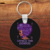 Black Woman Afro African Sterker dan Overdosis Aw Sleutelhanger (Voorkant)