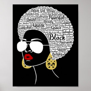 Black Woman Afro American Black History Maandag Pr Poster