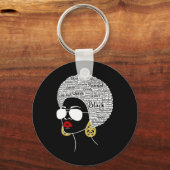 Black Woman Afro American Black History Maandag Pr Sleutelhanger (Voorkant)
