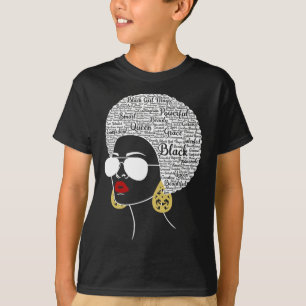 Black Woman Afro American Black History Maandag Pr T-shirt