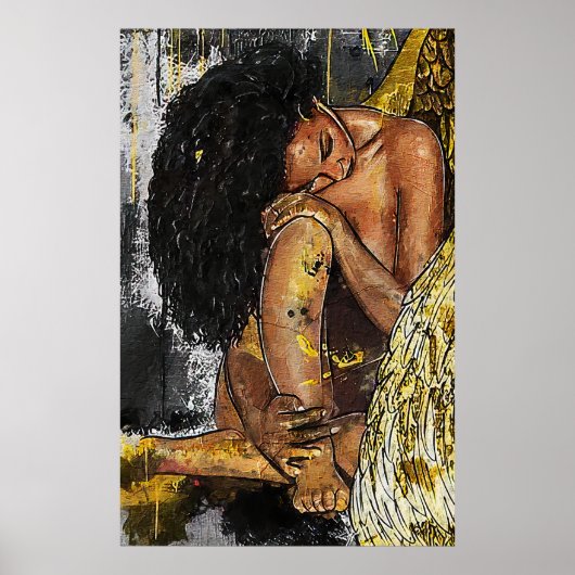 Black Woman Afro American Poster (Voorkant)